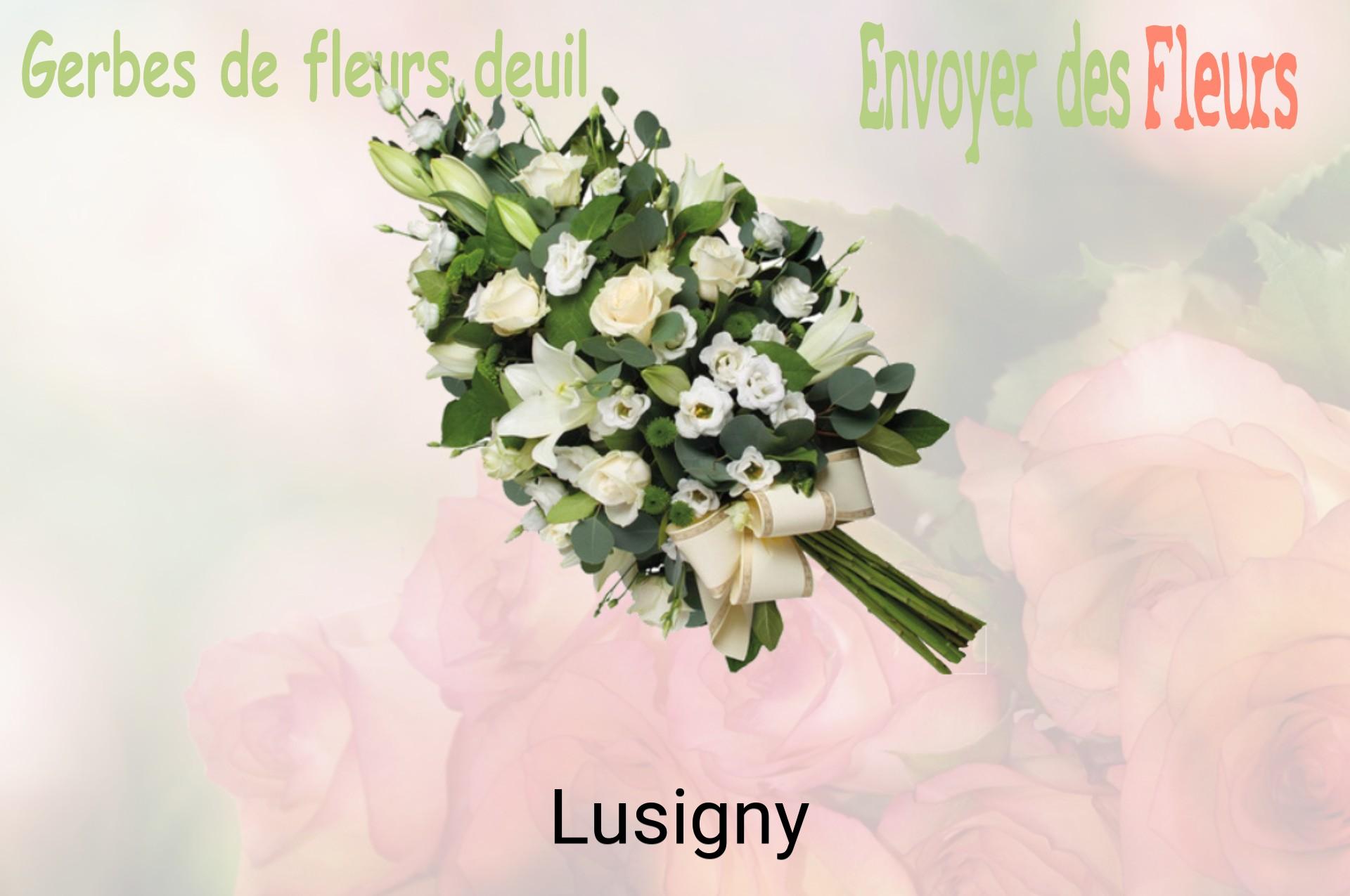 Gerbe de fleurs de deuil livrée à Lusigny
